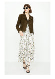 Suede Slim Fit Zipped Cuffs Short Jacket