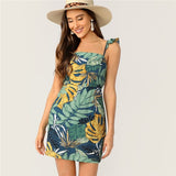 Tropical Print Mini Dress
