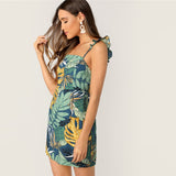 Tropical Print Mini Dress
