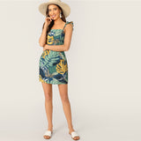 Tropical Print Mini Dress
