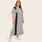 Striped Flap Long Dress