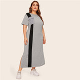 Striped Flap Long Dress
