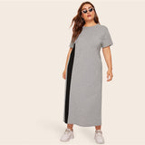 Striped Flap Long Dress