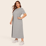 Striped Flap Long Dress