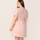 Pink Guipure Lace Dress