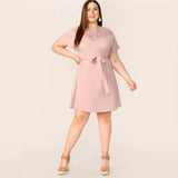 Pink Guipure Lace Dress