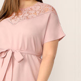 Pink Guipure Lace Dress