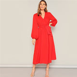 Neon Red Sleeve Dress