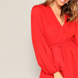 Neon Red Sleeve Dress