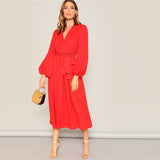 Neon Red Sleeve Dress
