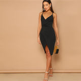 Sexy Black Midi Dress