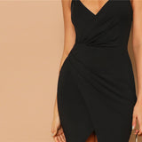 Sexy Black Midi Dress