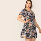 Botanical Floral Print Dress