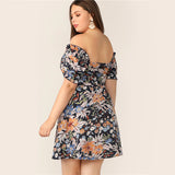 Botanical Floral Print Dress