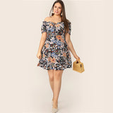 Botanical Floral Print Dress
