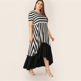 Black And White High Low Dress