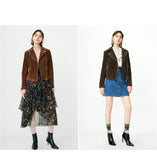 Fringed Suede Slim Fit Zipped Biker Jacket