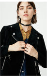 Fringed Suede Slim Fit Zipped Biker Jacket