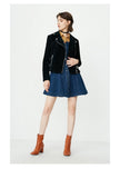 Fringed Suede Slim Fit Zipped Biker Jacket