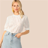 Elegant White Frilled Blouses