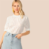 Elegant White Frilled Blouses
