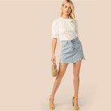 Elegant White Frilled Blouses