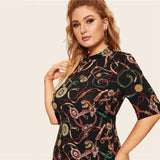 Multicolor Chain Print Dress