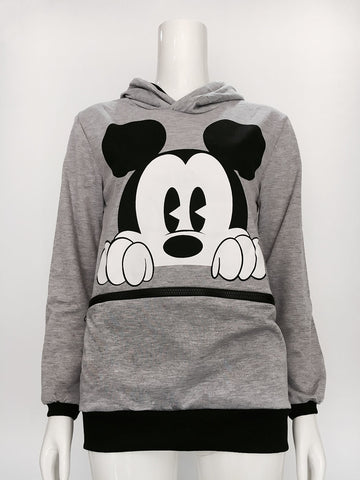 Mickey Mouse Print Hooded