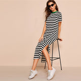 Side Striped Tunic Dress