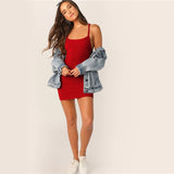 Red Crisscross Backless Dress