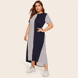Color-Block Striped Dress