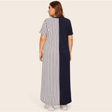 Color-Block Striped Dress