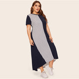 Color-Block Striped Dress