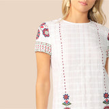 White Floral Print Dress