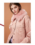 Detachable Fur Collar Denim Jacket