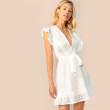 Sleeveless White Dress