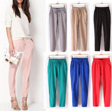 Elastic High Waist Casual Pants