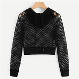 Fishnet Drawstring Hoodie