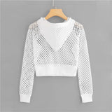 Fishnet Drawstring Hoodie
