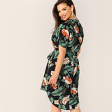 Tropical Print Dress