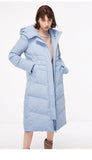 Hooded Pompon Overknee Down Jacket