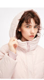 Hooded Pompon Overknee Down Jacket