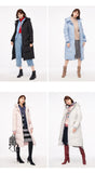 Hooded Pompon Overknee Down Jacket