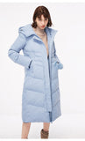 Hooded Pompon Overknee Down Jacket