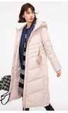 Hooded Pompon Overknee Down Jacket