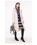 Hooded Pompon Overknee Down Jacket