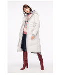 Hooded Pompon Overknee Down Jacket