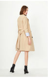 Women's Double-breasted Medium Style Wind Coat