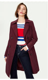 Women's Double-breasted Medium Style Wind Coat